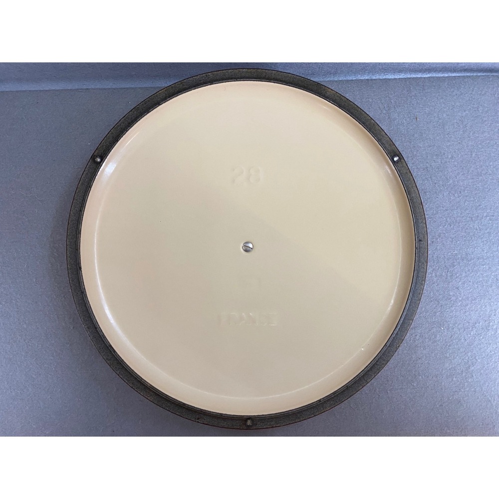 Le Creuset Flame Orange Round Dutch Oven 7.25 Qt Enameled Cast Iron 28 France - Picture 4 of 11